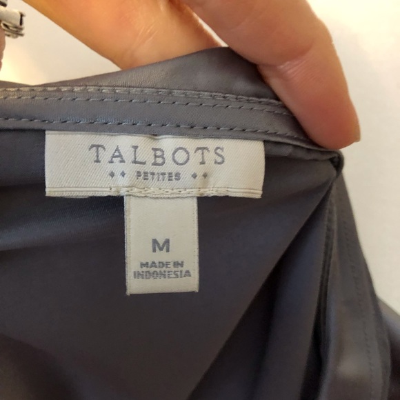 Talbots Silver Button Ruffle Top MP - Picture 6 of 8